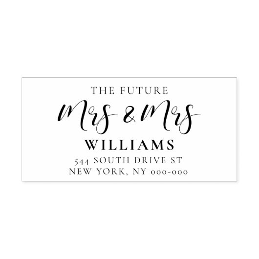 Tampon Auto-encreur Avenir élégant Mme et Mme mariage adresse de retou (Design)