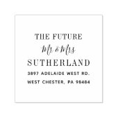 Tampon Auto-encreur Avenir moderne M. et Mme Script Retourner l'adress (Design)