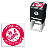 Tampon Auto-encreur Avertissement Contient Gluten Celiac Blé Allergie (En situation)