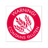 Tampon Auto-encreur Avertissement Contient Gluten Celiac Blé Allergie (Design)