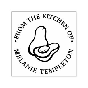 Tampon Auto-encreur Avocat #2 « De la cuisine de » Nom Monogramme