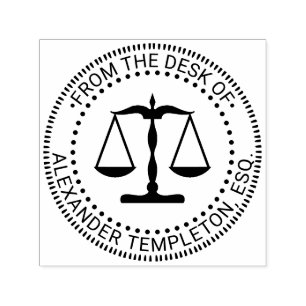 Tampon Auto-encreur Avocat de l'échelle de justice juridique “De la pa