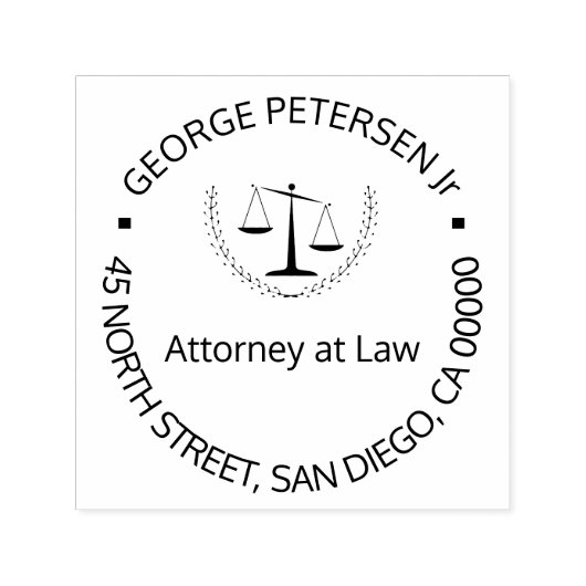 Tampon Auto-encreur Avocat écailles de justice ou votre logo élégant (Design)