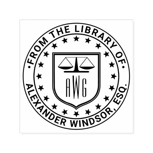 Tampon Auto-encreur Avocats - Scales de justice #3 Bibliothèque juridi (Design)