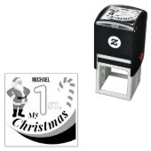 Tampon Auto-encreur Baby de Noël "Mon 1er Noël" (En situation)