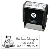 Tampon Auto-encreur Baby Fox livre Nook Ex Libris Timbre (En situation)