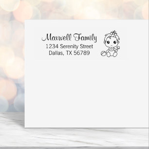 Tampon Auto-encreur Baby Girl Family Adresse