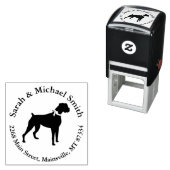 Tampon Auto-encreur Baby shower Chien Boxer Chien Chien Chien Gris Pup (En situation)