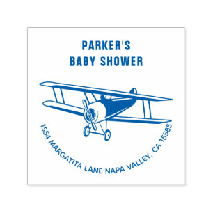 Tampon Auto-encreur Baby shower d'avion