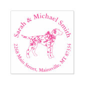 Tampon Auto-encreur Baby shower de Chien Dalmatien Chien Chien rose Ch (Design)