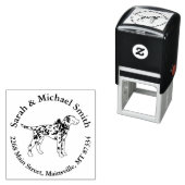 Tampon Auto-encreur Baby shower de Chien Dalmatien gris chiot (En situation)