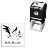 Tampon Auto-encreur Baby shower du groupe de transport de la cigogne (En situation)