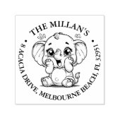 Tampon Auto-encreur Baby shower Eléphant thème (Design)