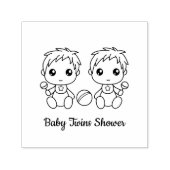 Tampon Auto-encreur Baby shower Twin Boys (Design)