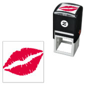 Tampon Auto-encreur Baiser rouge à lèvres (En situation)