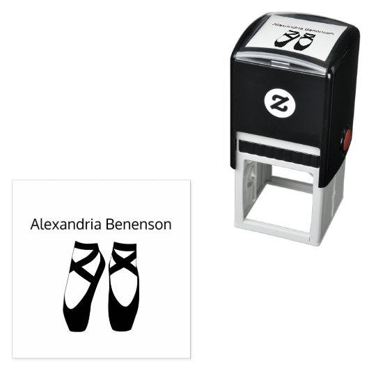 Tampon Auto-encreur Ballerina Ballet Pieds Toe Chaussures sur Pointe # (En situation)