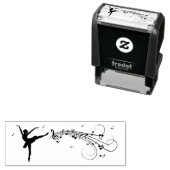 Tampon Auto-encreur Ballerina Dancing with Music Notes (En situation)