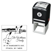 Tampon Auto-encreur Balnéaire Rustique Elégant Mouettes (En situation)