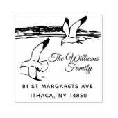 Tampon Auto-encreur Balnéaire Rustique Elégant Mouettes (Design)