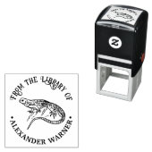 Tampon Auto-encreur Banded Gecko Lizard Library Nom du livre (En situation)