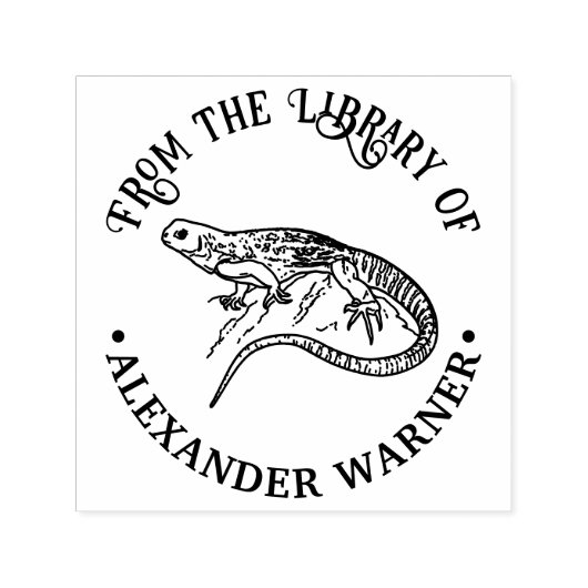Tampon Auto-encreur Banded Gecko Lizard Library Nom du livre (Design)