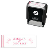 Tampon Auto-encreur Bandes Et Fleurs (En situation)