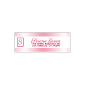 Tampon Auto-encreur Bandes Rouges Et Monogrammes (Design)