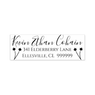 Tampon Auto-encreur Bar ou fleurs Bat mitzvah Star Design