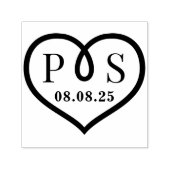Tampon Auto-encreur Barbed Wire Frame Heart Wedding Initial Monogram (Design)
