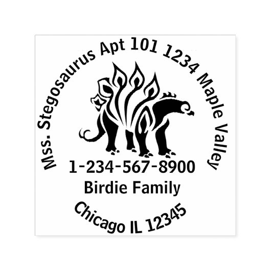 Tampon Auto-encreur Bashful Stegosaurus Easy Coordonnées (Design)