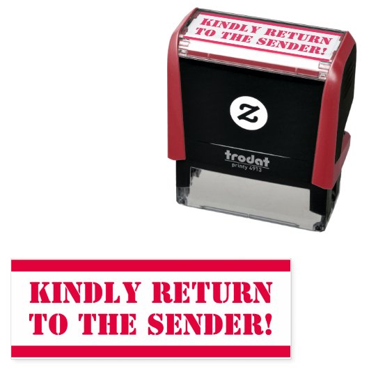 Tampon Auto-encreur Basique "RETOURNEZ À L'ENVOI !" Timbre en caoutcho (En situation)