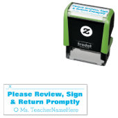 Tampon Auto-encreur Basique "Veuillez consulter, signer et retourner r (En situation)