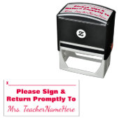 Tampon Auto-encreur Basique "Veuillez vous connecter et retourner rapi (En situation)