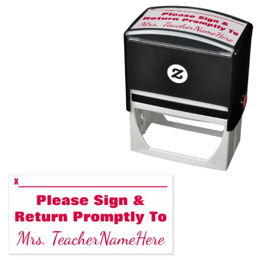 Tampon Auto-encreur Basique "Veuillez vous connecter et retourner rapi (En situation)