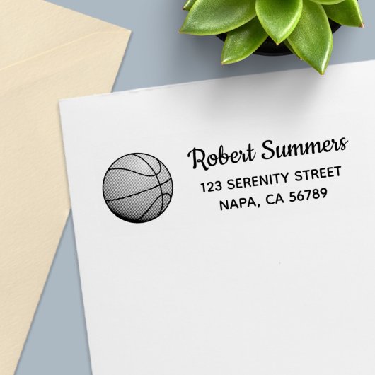 Tampon Auto-encreur Basketball Ball Return Address
