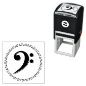 Tampon Auto-encreur Bass Clef Music Note Design (En situation)
