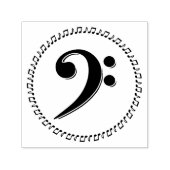 Tampon Auto-encreur Bass Clef Music Note Design (Design)