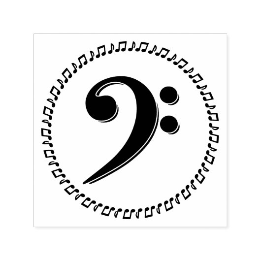 Tampon Auto-encreur Bass Clef Music Note Design (Design)