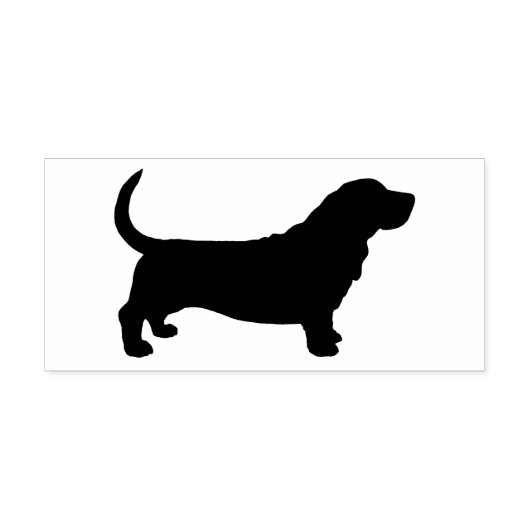 Tampon Auto-encreur Basset Hound Chien race Silhouette (Design)