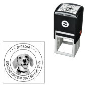Tampon Auto-encreur Beagle chien animal de compagnie photo ronde (En situation)