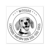 Tampon Auto-encreur Beagle chien animal de compagnie photo ronde (Design)