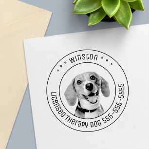Tampon Auto-encreur Beagle chien animal de compagnie photo ronde