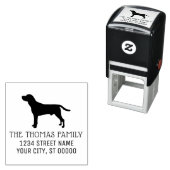 Tampon Auto-encreur Beagle Chien Silhouette Nom Adresse de retour (En situation)