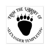 Tampon Auto-encreur Bear Empreinte de patte Library Nom du livre Embos (Design)