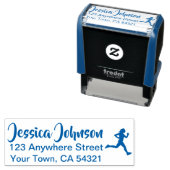 Tampon Auto-encreur Beau Nom Personnalisé Rendement Adresse Runner (En situation)