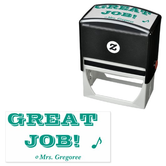 Tampon Auto-encreur "BEAU TRAVAIL !" Marquage du tampon en caoutchouc (En situation)