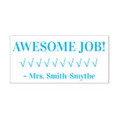 Tampon Auto-encreur "BEAU TRAVAIL !" + Nom de l'éducateur Timbre en ca (Design)