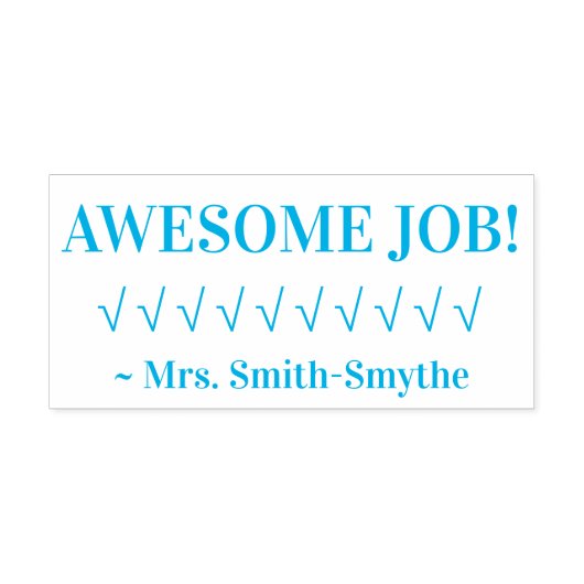 Tampon Auto-encreur "BEAU TRAVAIL !" + Nom de l'éducateur Timbre en ca (Design)