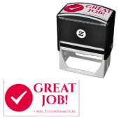 Tampon Auto-encreur "BEAU TRAVAIL !" + Nom de l'enseignant de l'école  (En situation)