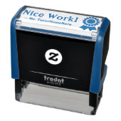 Tampon Auto-encreur "Beau travail !" + Nom de l'enseignant de l'école  (Produit)